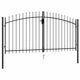 Port vidaxl avec top pointu double 3x1,5 m en acier noir