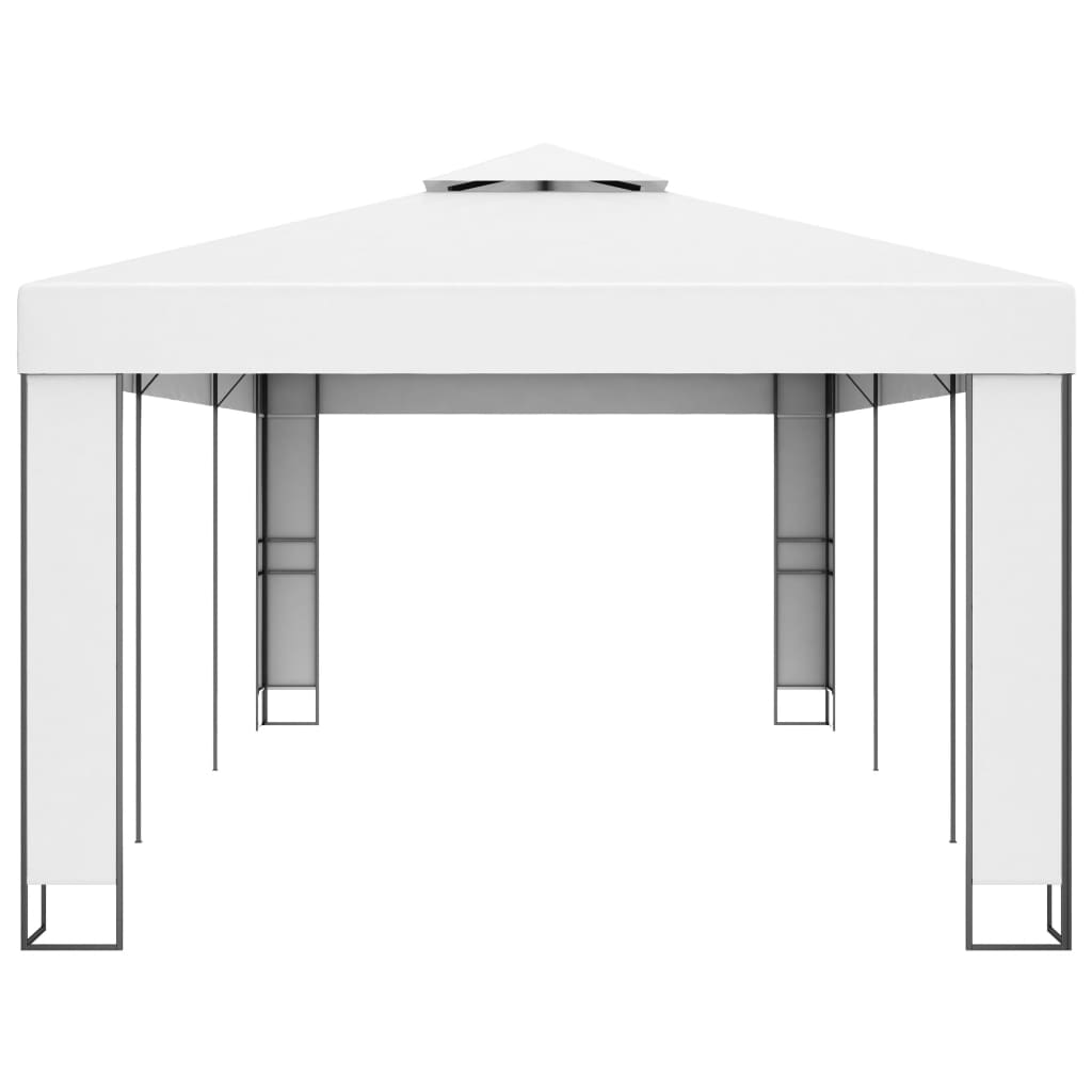 Arbor vidaxl avec toit double 3x6 m blanc
