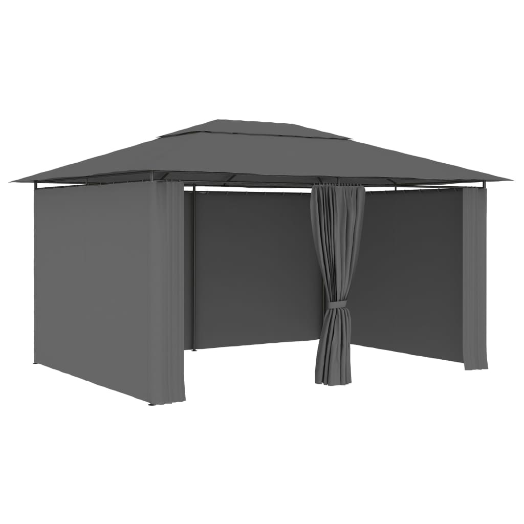 Vidaxl Garden Pavilion avec rideaux 4x3 m anthracite