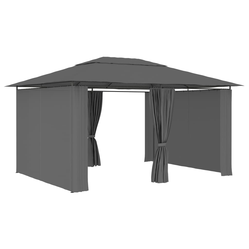 Vidaxl Garden Pavilion avec rideaux 4x3 m anthracite