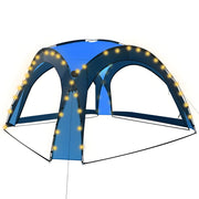 Tente de fête vidaxl avec LED et 4 murs latéraux 3,6x3,6x2,3 m bleu - afbeelding 2