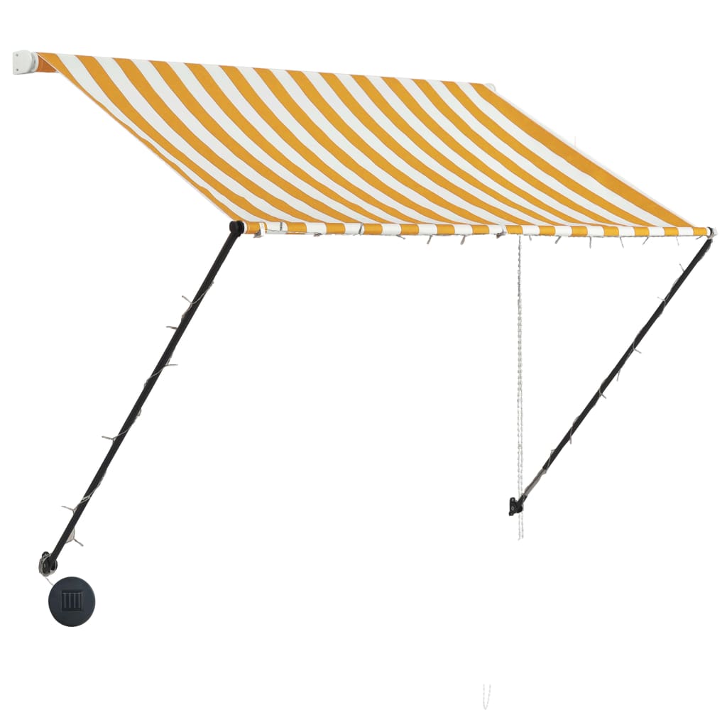 Vidaxl luifel extensible avec LED 200x150 cm jaune et blanc