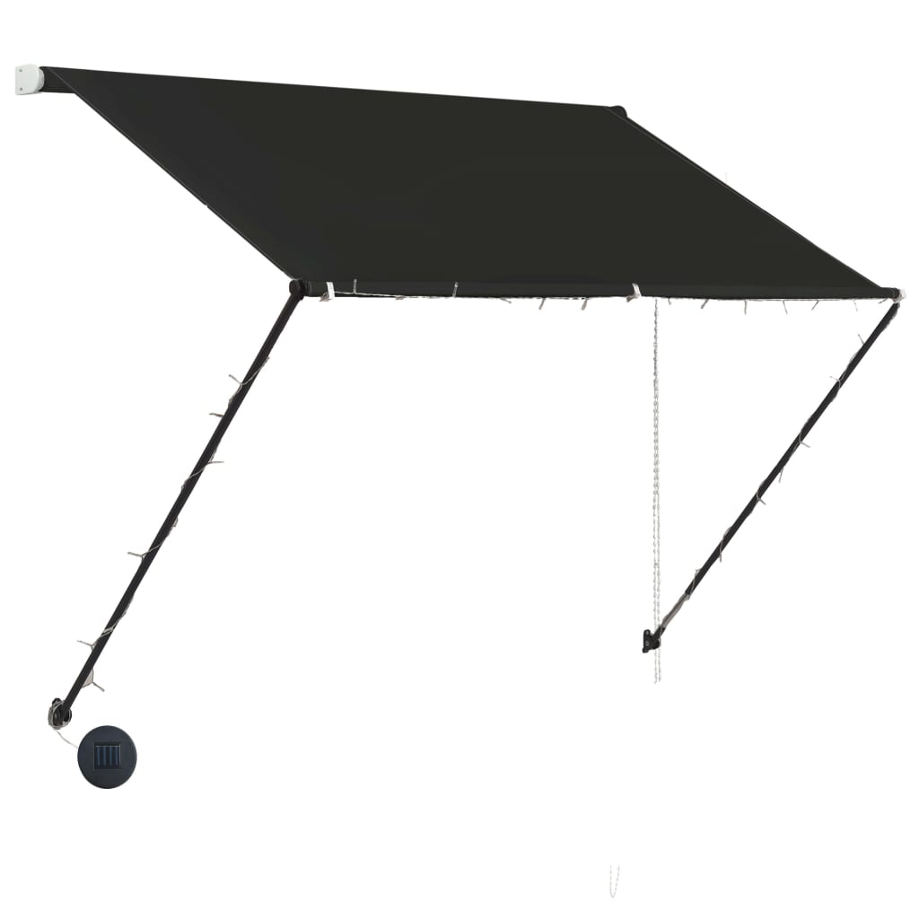 Vidaxl luifel extensible avec LED 150x150 cm anthracite