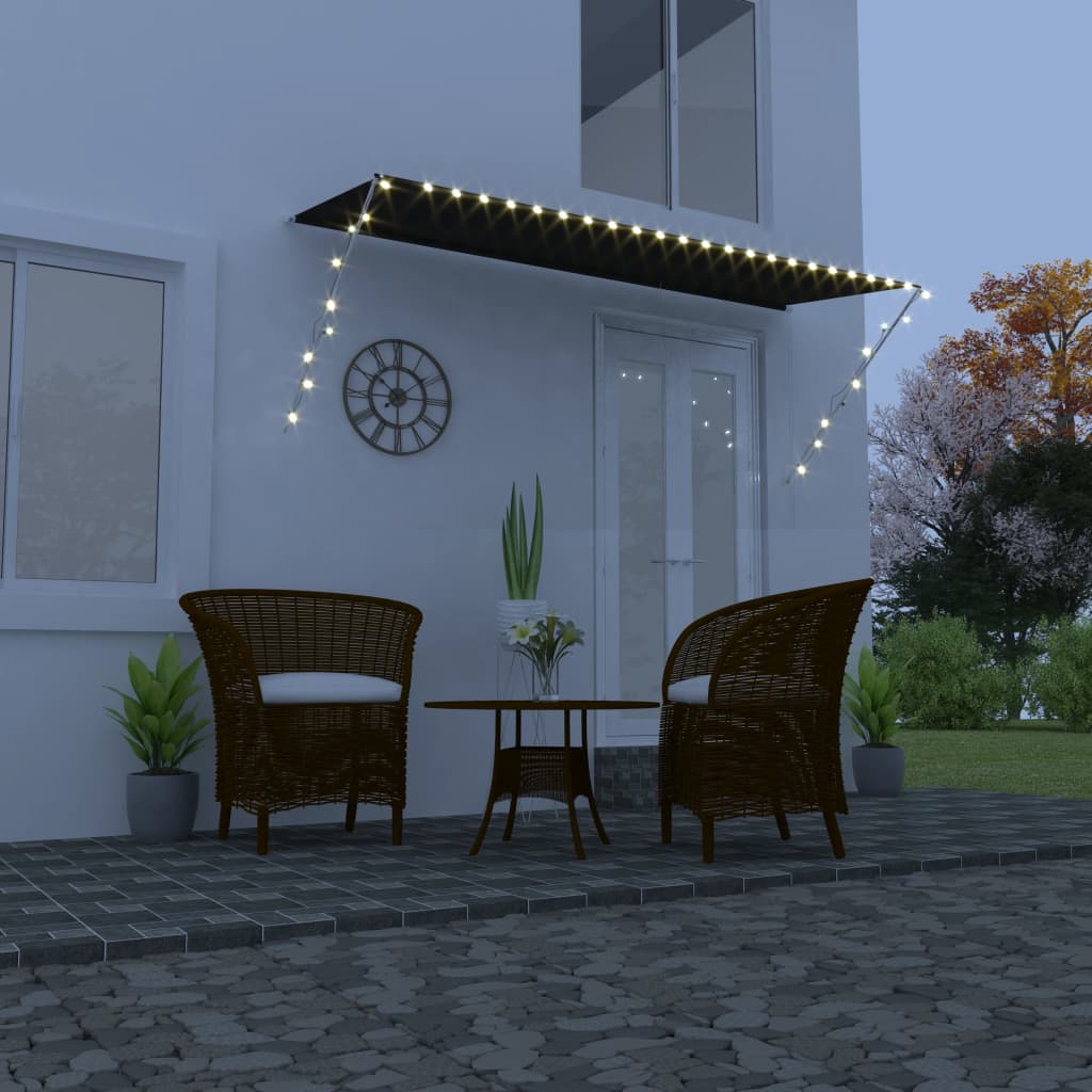 Vidaxl luifel extensible avec LED 350x150 cm anthracite