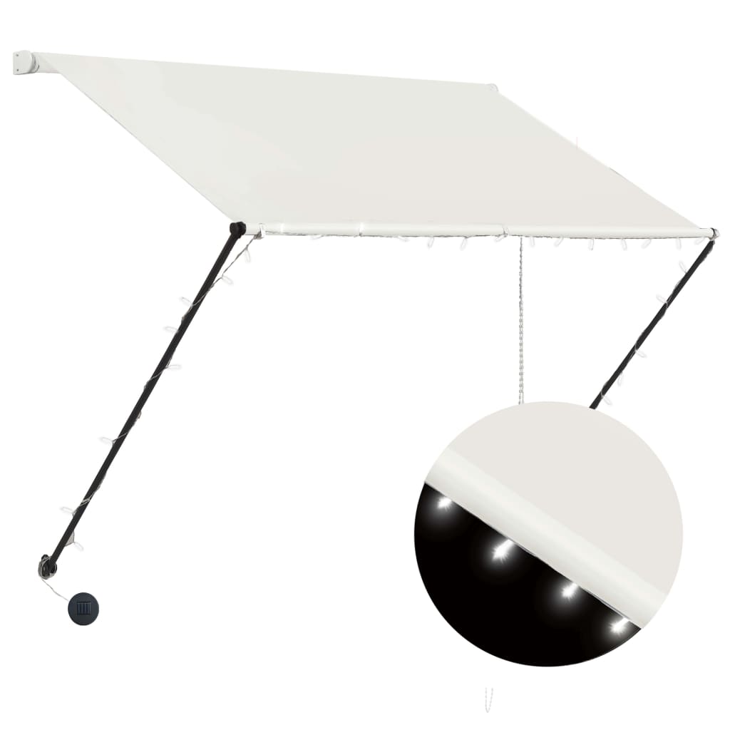 Vidaxl Luifel extensible avec la crème LED 200x150 cm