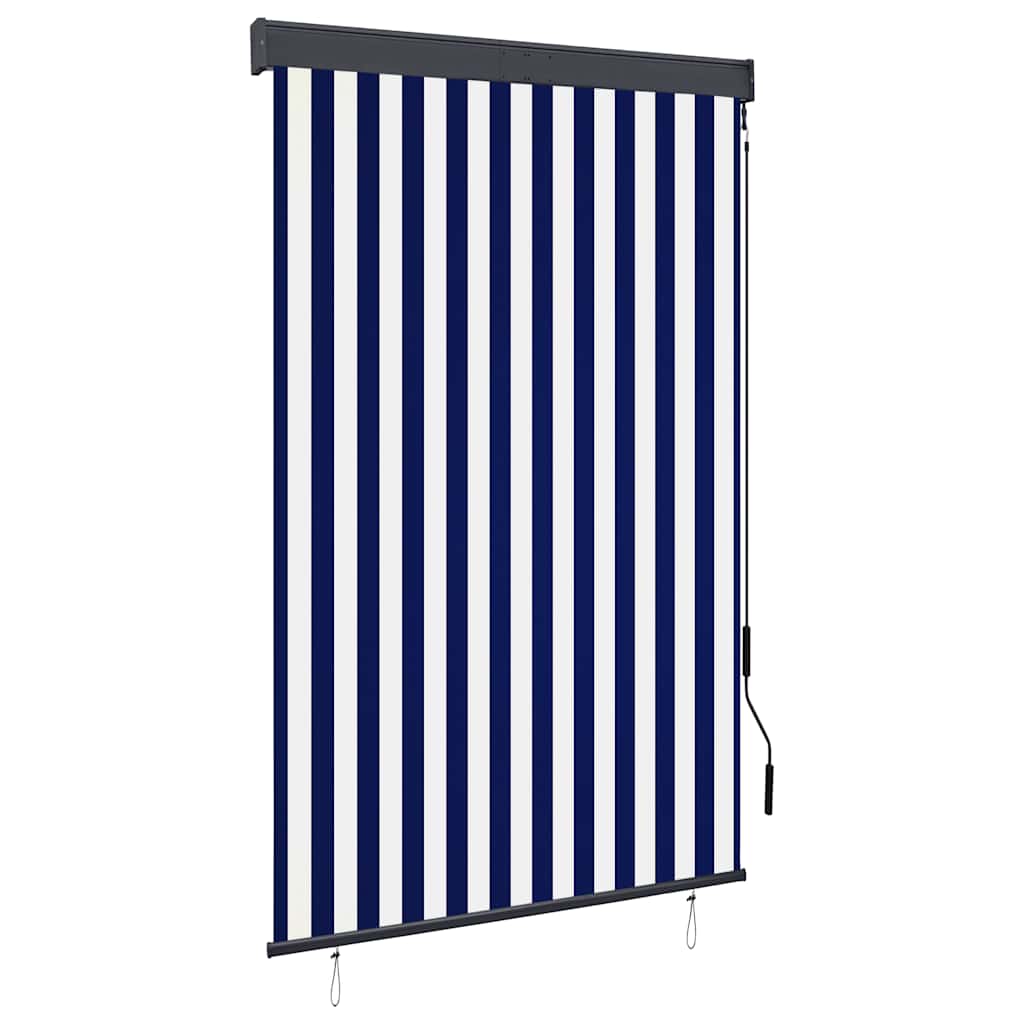 Vidaxxl store enrouleur extérieur 120x250 cm bleu et blanc