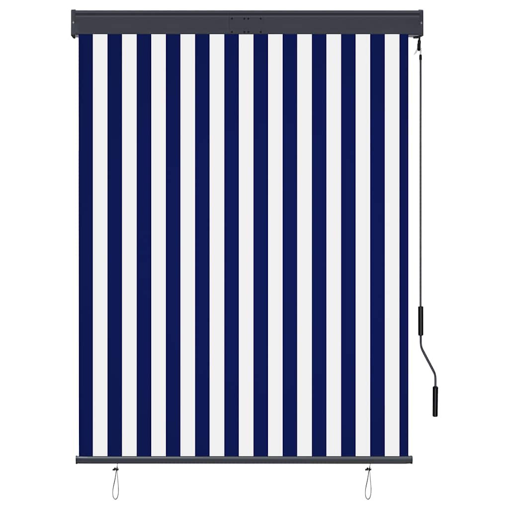 Vidaxxl store enrouleur extérieur 120x250 cm bleu et blanc