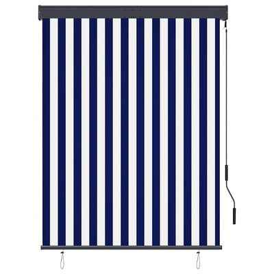 Vidaxxl store enrouleur extérieur 120x250 cm bleu et blanc