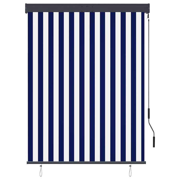 Vidaxxl store enrouleur extérieur 120x250 cm bleu et blanc