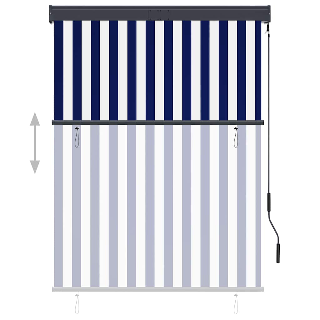 Vidaxxl store enrouleur extérieur 120x250 cm bleu et blanc