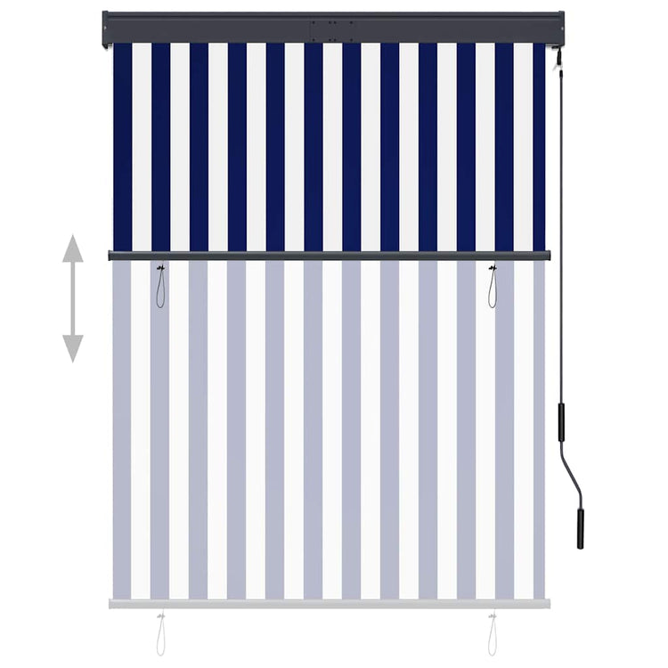 Vidaxxl store enrouleur extérieur 120x250 cm bleu et blanc