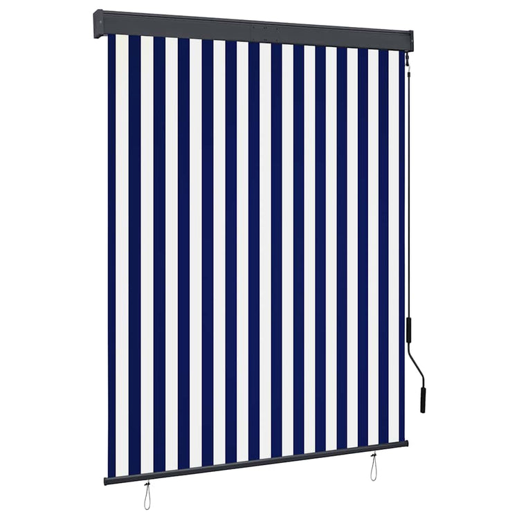 Vidaxxl store enrouleur extérieur 140x250 cm bleu et blanc