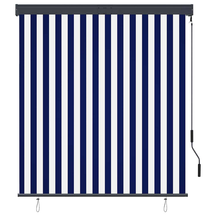 Vidaxxl store enrouleur extérieur 140x250 cm bleu et blanc