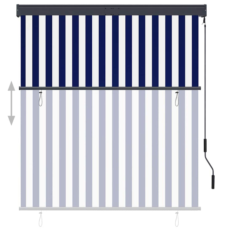 Vidaxxl store enrouleur extérieur 140x250 cm bleu et blanc