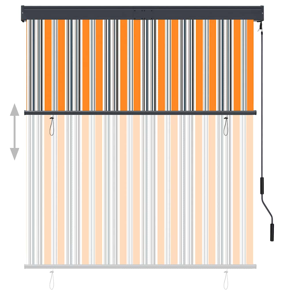 Vidaxxl store enrouleur extérieur 140x250 cm jaune et bleu