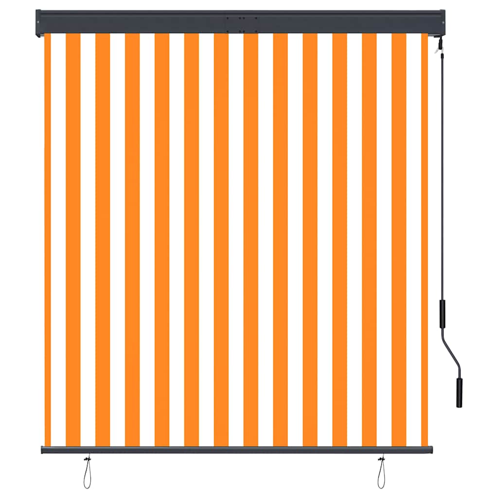 Vidaxxl store enrouleur extérieur 140x250 cm blanc et orange