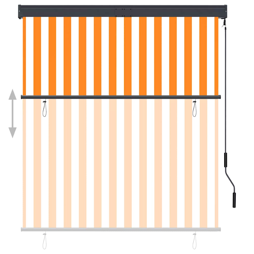 Vidaxxl store enrouleur extérieur 140x250 cm blanc et orange
