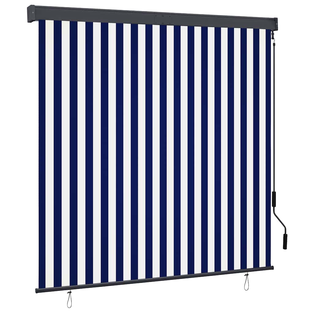 Vidaxxl store enrouleur extérieur 160x250 cm bleu et blanc