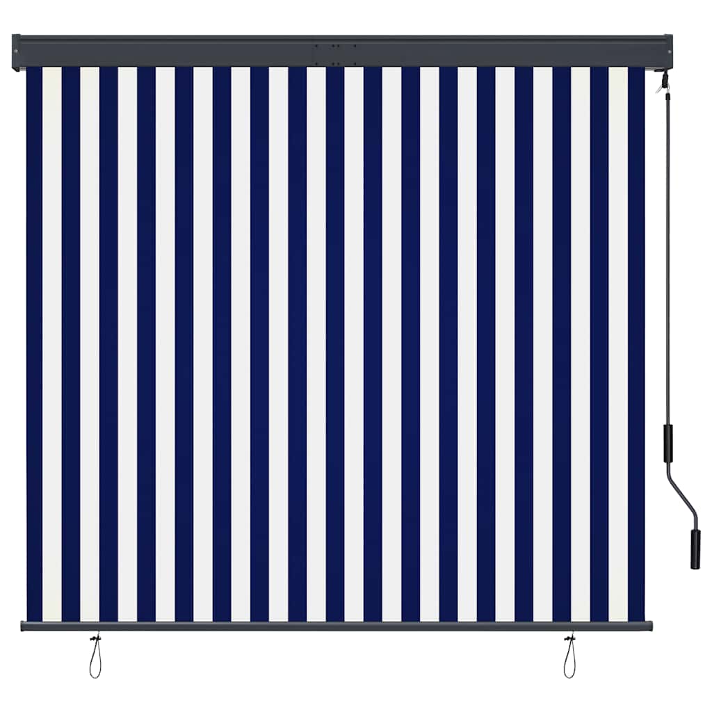 Vidaxxl store enrouleur extérieur 160x250 cm bleu et blanc