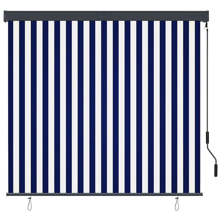 Vidaxxl store enrouleur extérieur 160x250 cm bleu et blanc