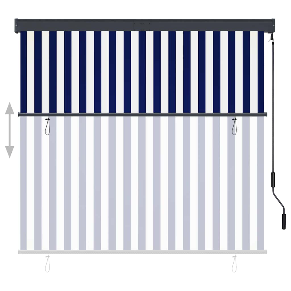 Vidaxxl store enrouleur extérieur 160x250 cm bleu et blanc