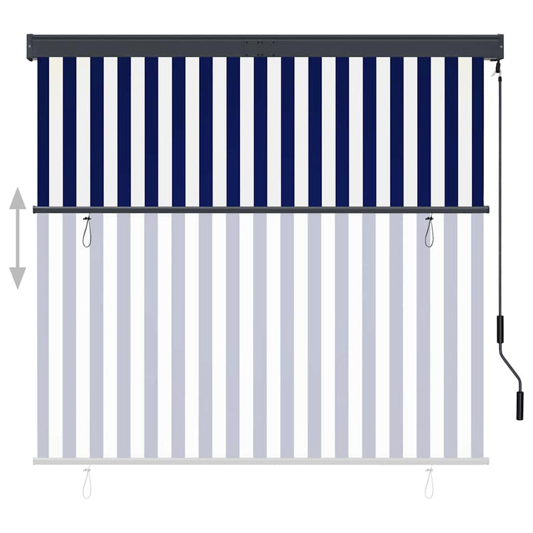 Vidaxxl store enrouleur extérieur 160x250 cm bleu et blanc