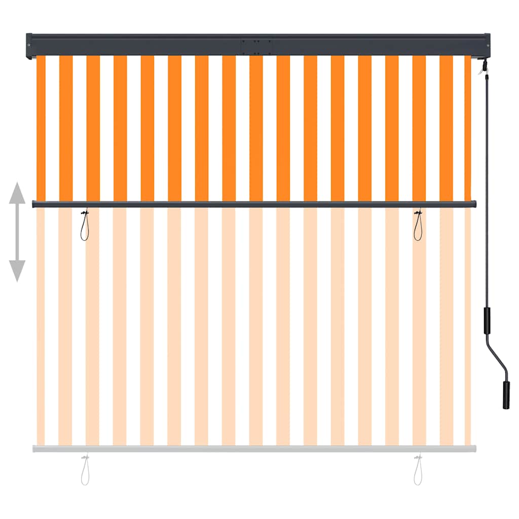 Vidaxxl store enrouleur extérieur 160x250 cm blanc et orange