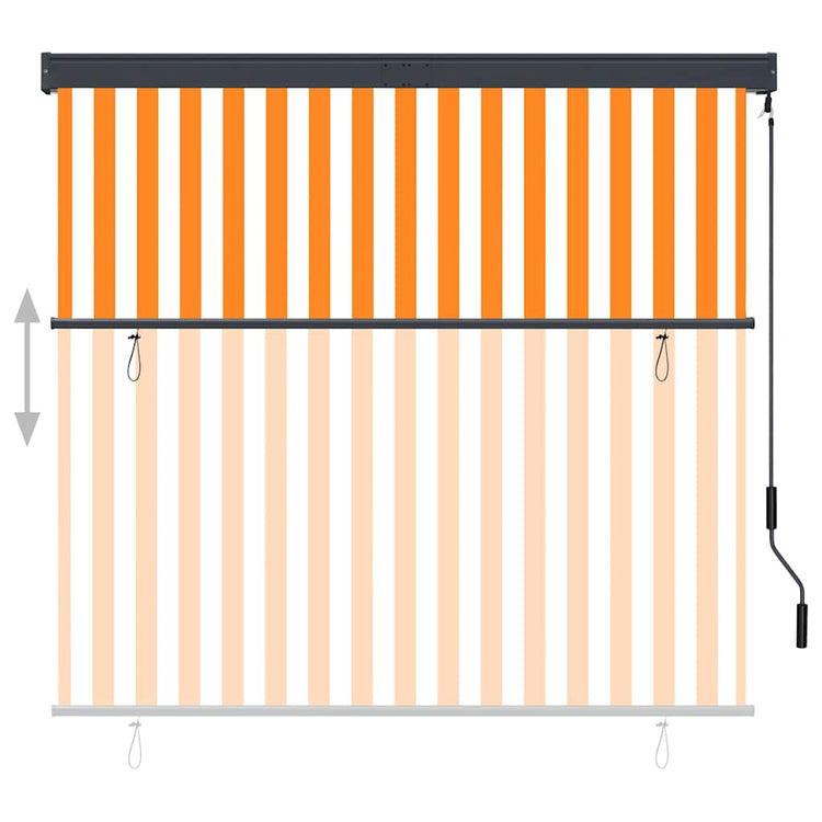 Vidaxxl store enrouleur extérieur 160x250 cm blanc et orange