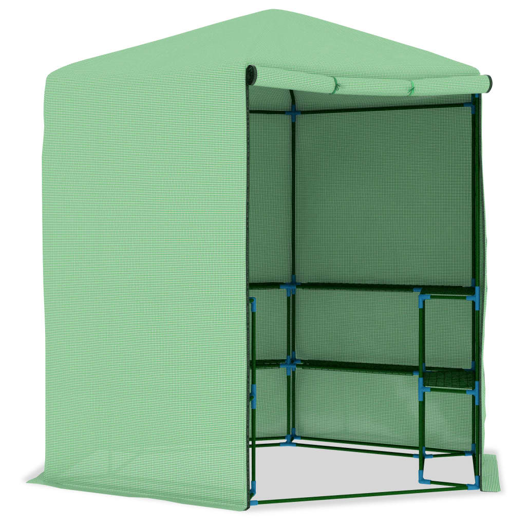 Vidaxl tuinkas avec étagères 227x223 cm en acier
