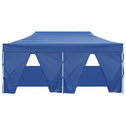 Tente de fête vidaxl avec 4 murs latéraux pliables 3x6 m bleu en acier - afbeelding 3