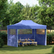 Tente de fête vidaxl avec 3 murs latéraux pliables 3x4 m bleu en acier