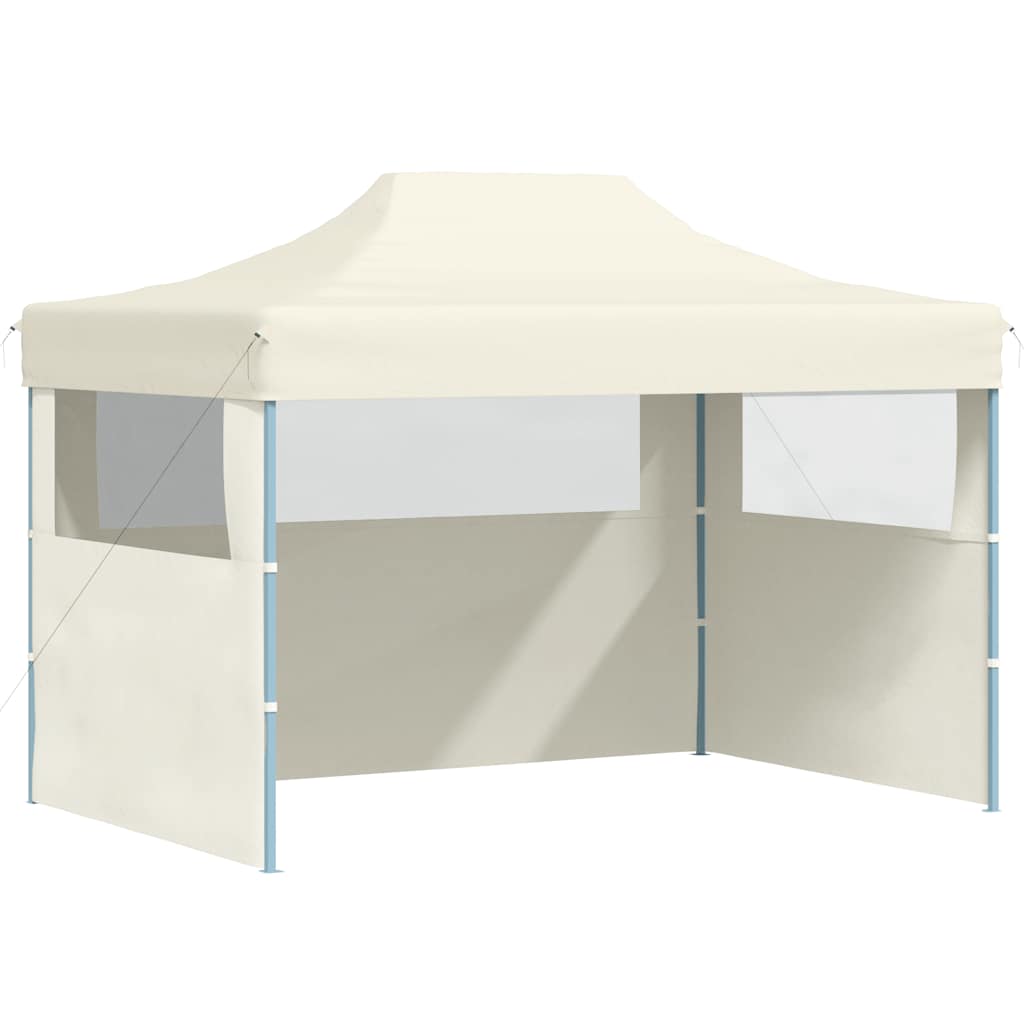 Tente de fête Vidaxl avec 3 murs latéraux pliables de 3x4 m crème en acier