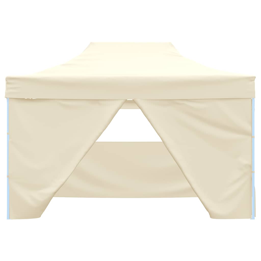 Tente de fête Vidaxl avec 4 murs latéraux pliables de 3x4 m crème en acier