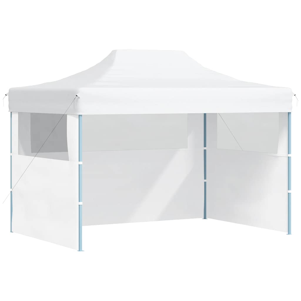Tente de fête vidaxl avec 3 murs latéraux pliables 3x4 m en acier blanc