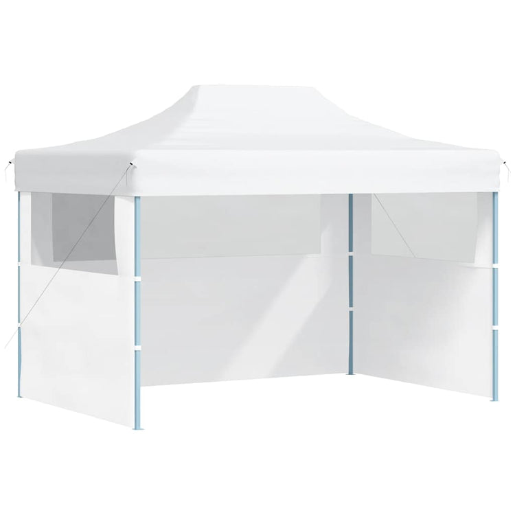 Tente de fête vidaxl avec 3 murs latéraux pliables 3x4 m en acier blanc