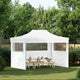 Tente de fête vidaxl avec 3 murs latéraux pliables 3x4 m en acier blanc
