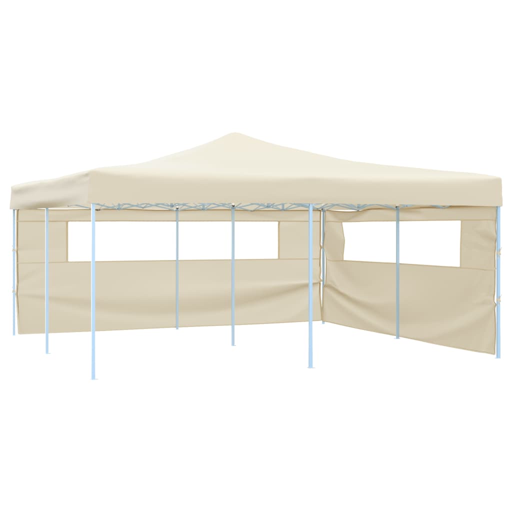 Vidaxl Arbor pliable avec 2 parois latérales 5x5 m crème