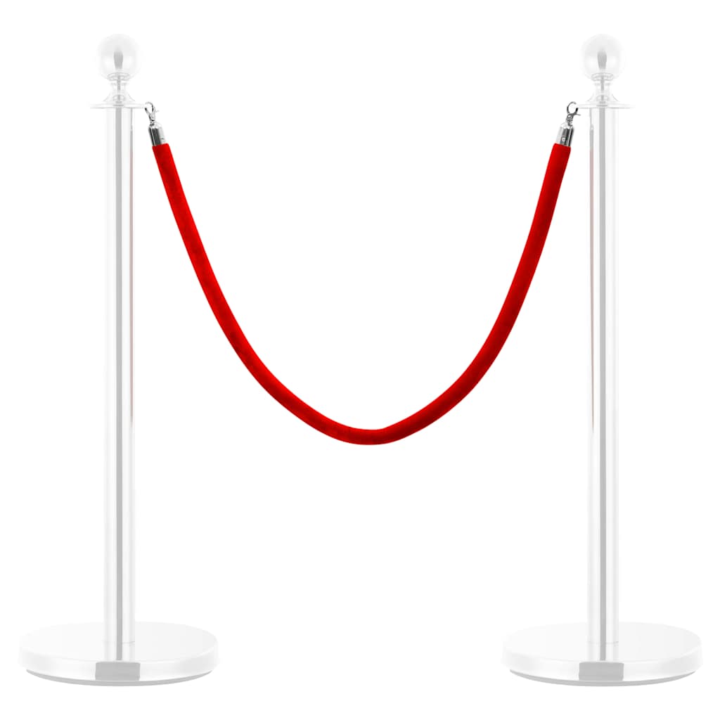 Vidaxl Cordon de vente en velours rouge et argent couleur