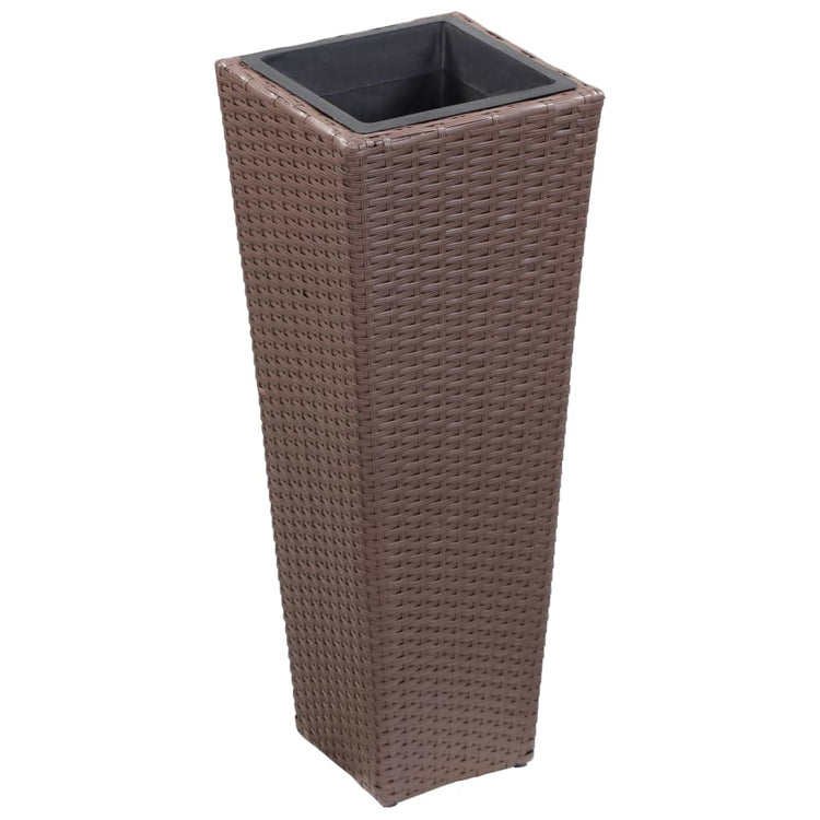 Vidaxl Planter surélevé 30x30x80 cm Poly Rattan Brown