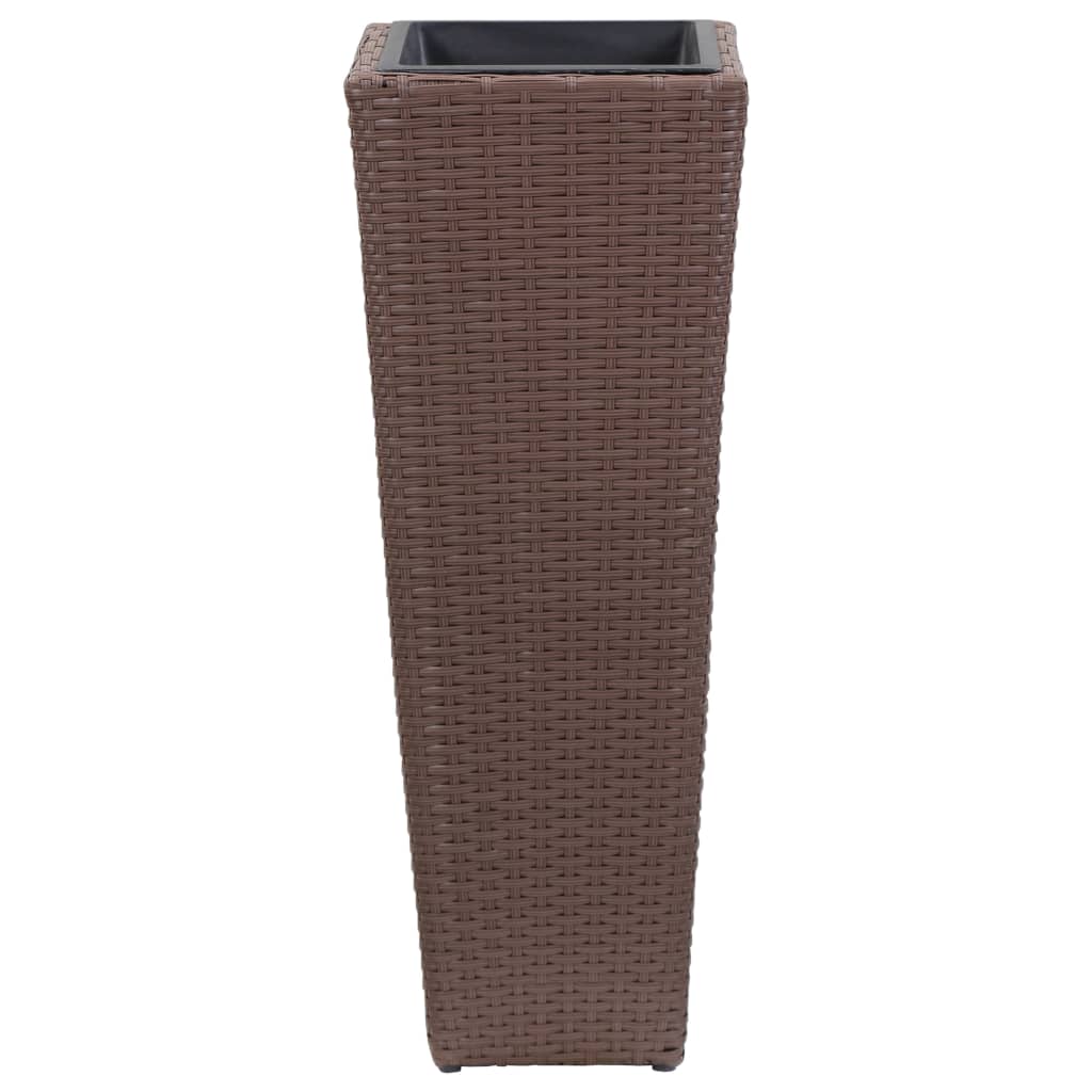 Vidaxl Planter surélevé 30x30x80 cm Poly Rattan Brown