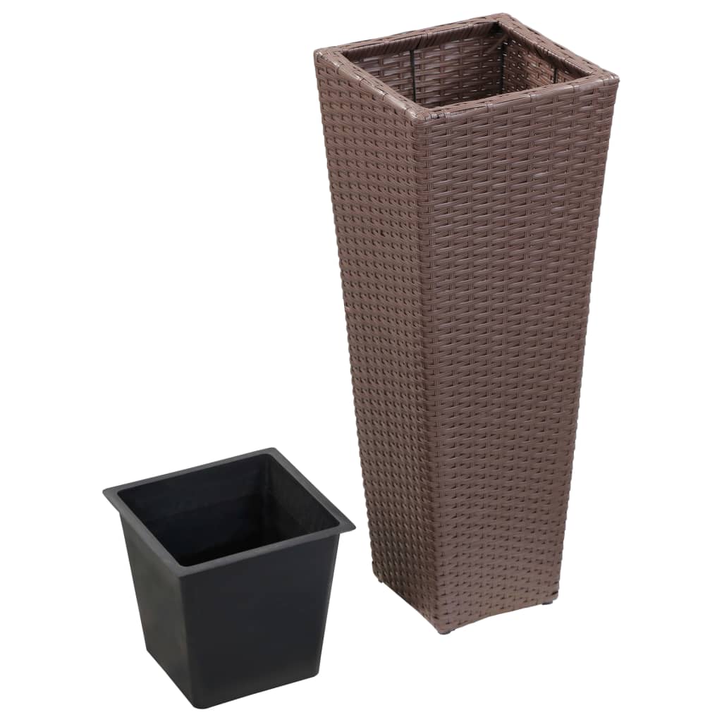 Vidaxl Planter surélevé 30x30x80 cm Poly Rattan Brown