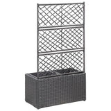 Vidaxl latwerkplantenbak élevé avec des pots 58x30x107 cm rattan noir - afbeelding 3