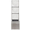 Vidaxl latwerkplantenbak élevé avec 1 pot 30x30x107 cm gris rattan
