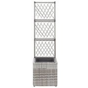 Vidaxl latwerkplantenbak élevé avec 1 pot 30x30x107 cm gris rattan - afbeelding 2