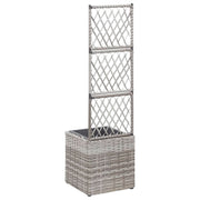Vidaxl latwerkplantenbak élevé avec 1 pot 30x30x107 cm gris rattan - afbeelding 3