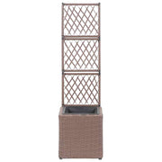 Vidaxl latwerkplantenbak élevé avec 1 pot 30x30x107 cm brun de rotin - afbeelding 2