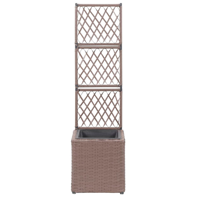 Vidaxl latwerkplantenbak élevé avec 1 pot 30x30x107 cm brun de rotin