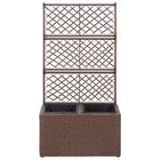 Vidaxl latwerkplantenbak élevé avec des pots 58x30x107 cm brun de rotin - afbeelding 2