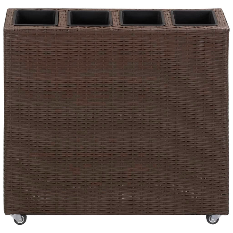 Planteur vidaxl élevé par 4 pots 80x22x79 cm en brun en rotin