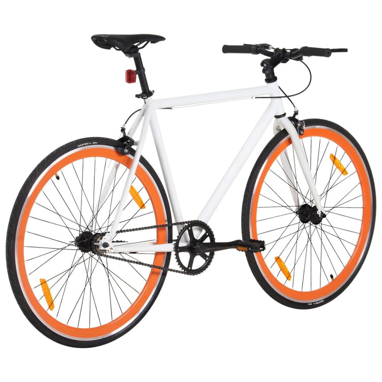 Vidaxl Bicycle avec un engrenage fixe 700 C 51 cm blanc et orange